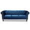 Baxton Studio Emma Navy Blue Velvet Upholstered and Button Tufted Chesterfield Sofa 163-10309 - alternate 3
